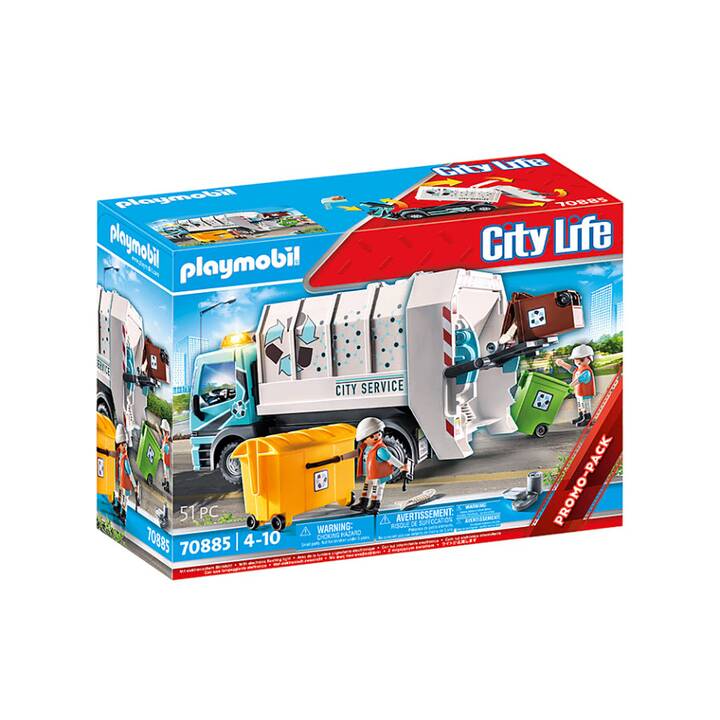 PLAYMOBIL 70885 - City Life - Camion poubelle avec effets lumineux pas cher  