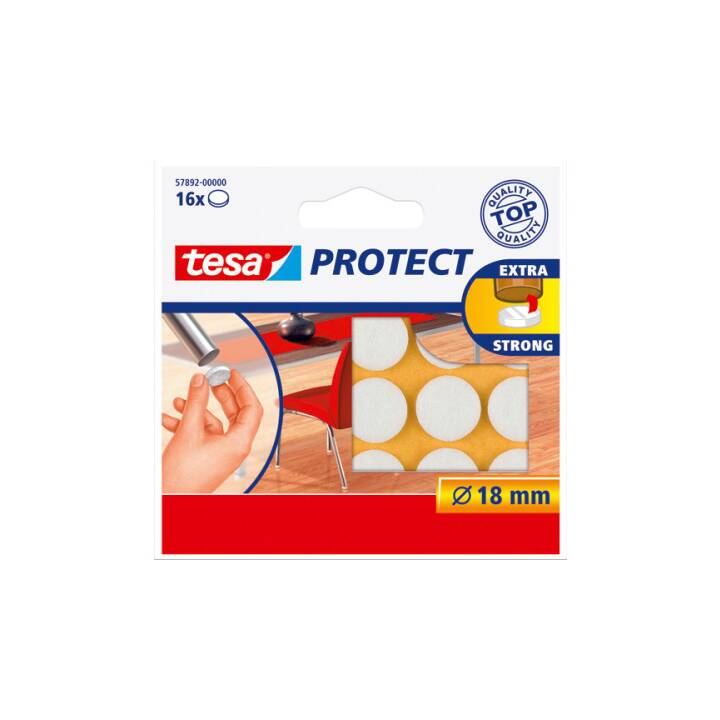 TESA Möbelgleiter Protect (Weiss, 16 Stück)