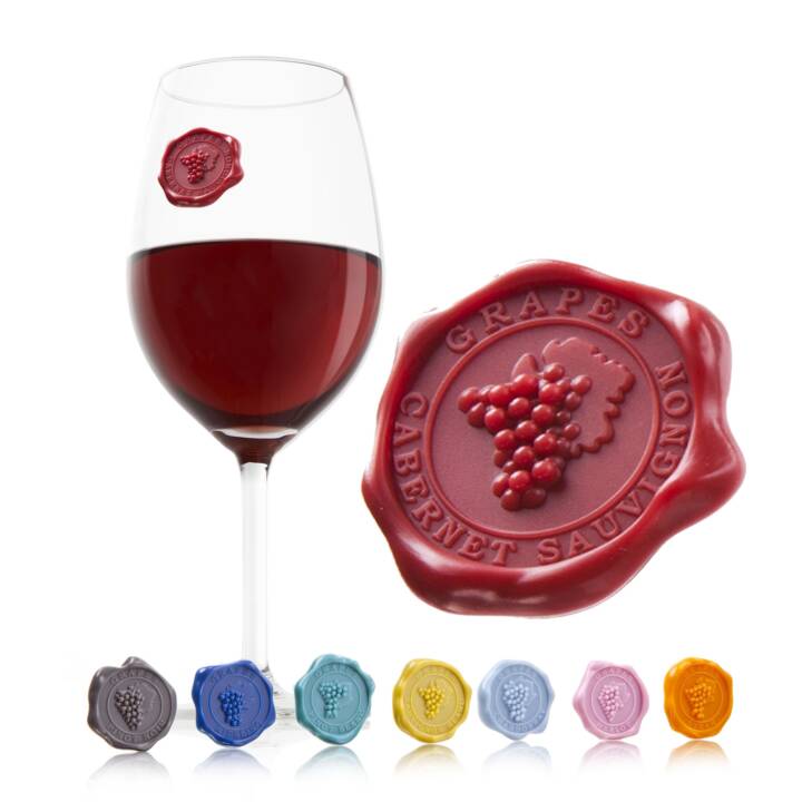 VACU VIN marqueur verre sceau à vin, 8 pièces