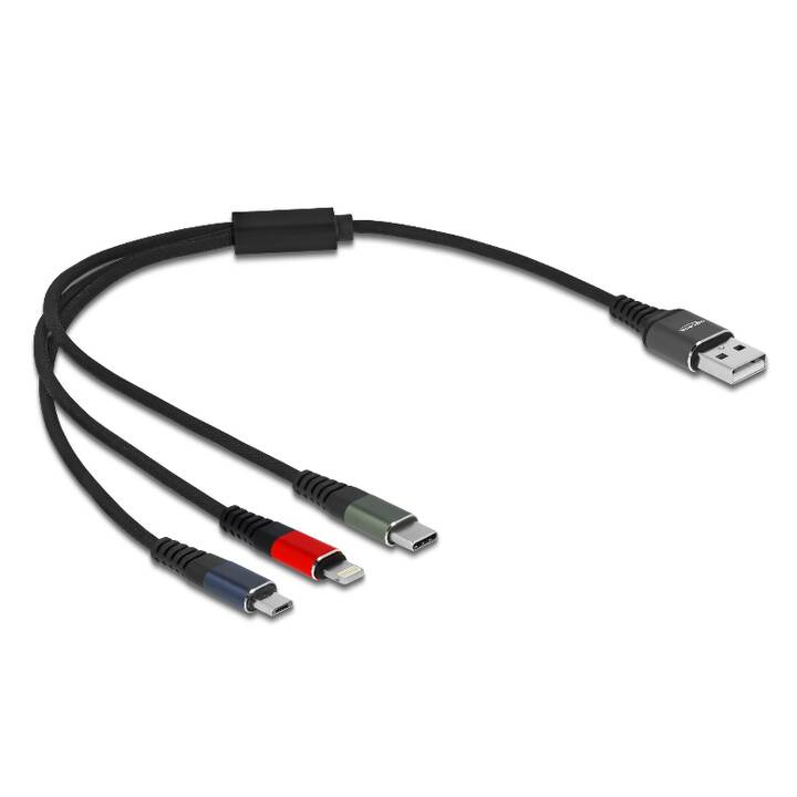 DELOCK Kabel (USB 2.0 Typ-A, Lightning, Micro USB, USB Typ-C, 30 cm)
