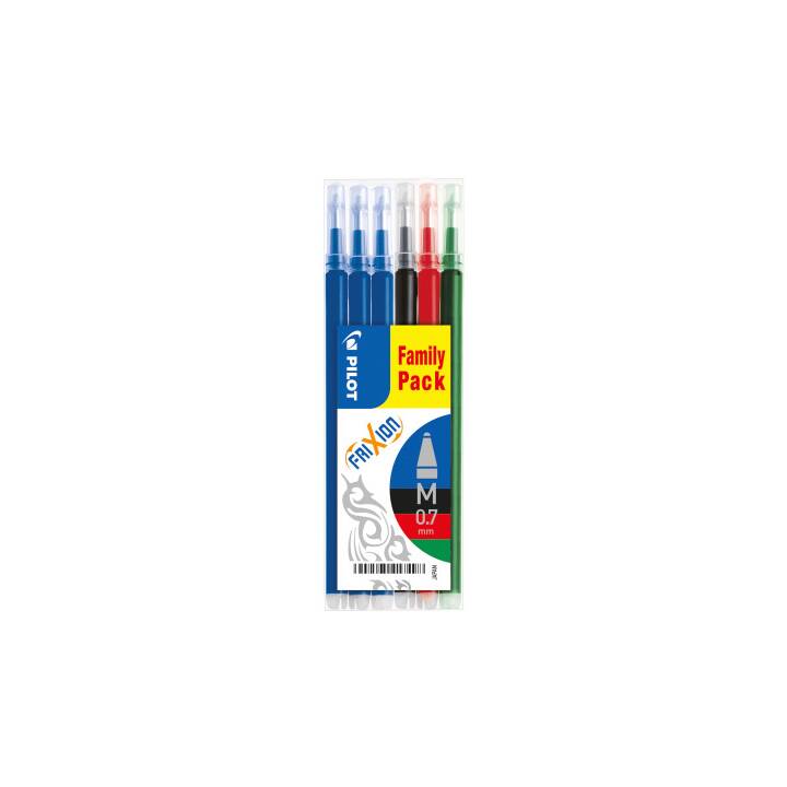 PILOT PEN Mine de stylo roller (Bleu, Vert, Rouge, Noir, 6 pièce)