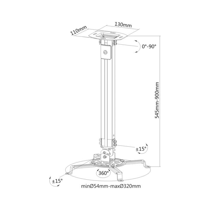 PUREMOUNTS PM-Spider-20W (Bianco, Soffitto)