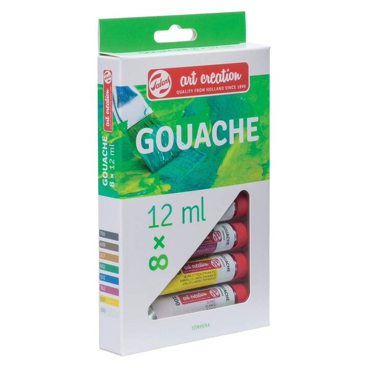 TALENS Vernice per poster Gouache Set (8 x 12 ml, Multicolore)
