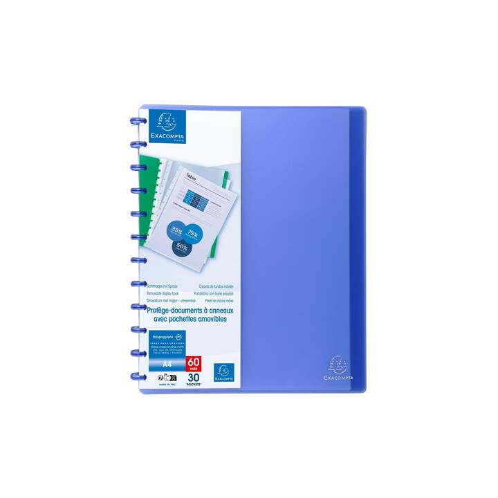 EXACOMPTA Sichtmappe 86352E (Transparent, Blau, A4, 1 Stück)