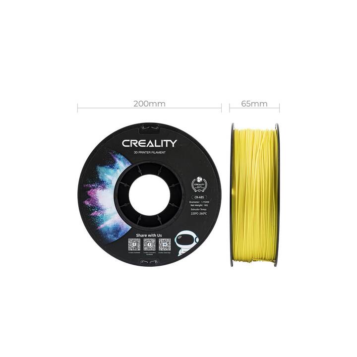CREALITY Filament Gelb (1.75 mm, Acrylnitril-Butadien-Styrol (ABS))