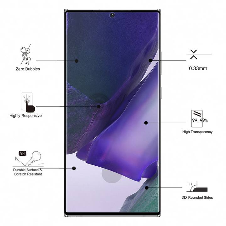 EIGER Vetro protettivo da schermo 3D Glass (Chiara, Galaxy Note 20 Ultra)