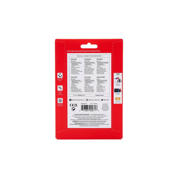 POWER A Protection pour écran (Nintendo Switch OLED, Nintendo Switch Lite, Nintendo Switch, Transparent)