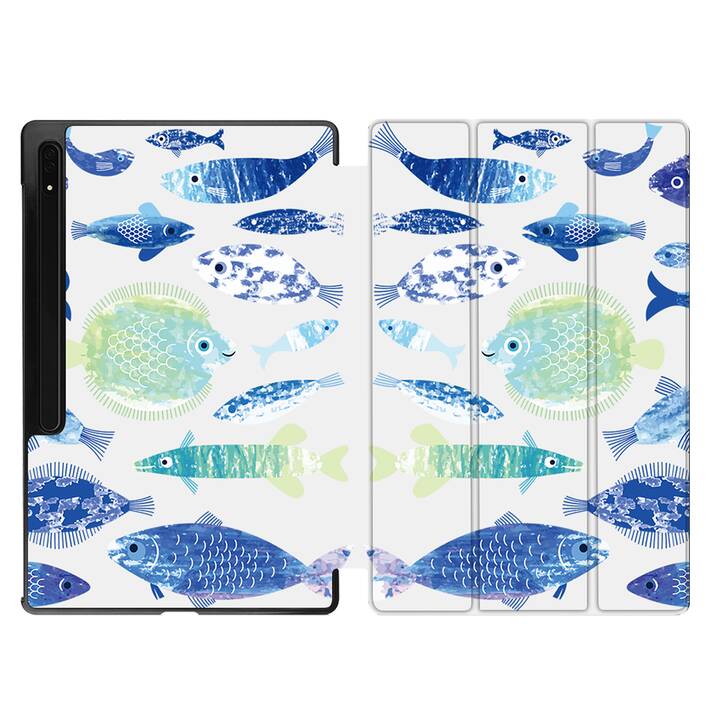 EG coque pour Samsung Galaxy Tab S8 Ultra 14.6" (2022) - Bleu - Poisson