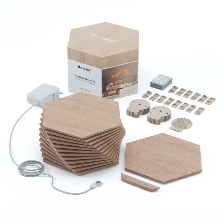 NANOLEAF LED Stimmungslicht Elements Starter Kit 13PK (Braun, 42 W)