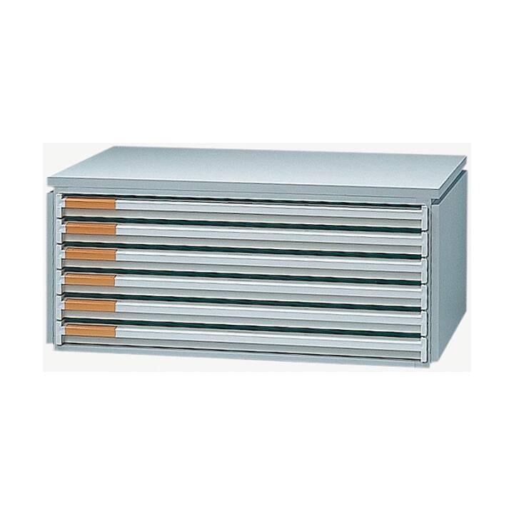 STYRO Büroschubladenbox (A3, 52.8 cm  x 35.4 cm  x 23.2 cm, Grau)