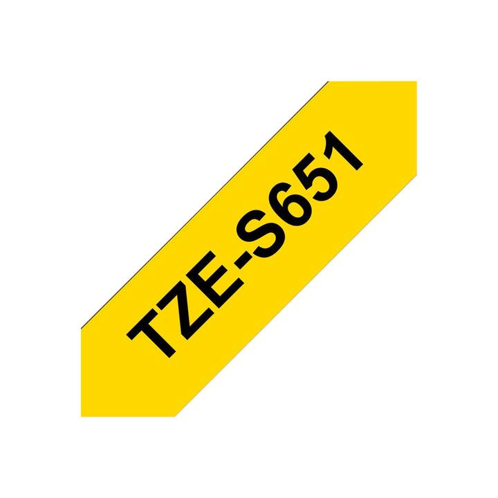 BROTHER TZE-S651 Schriftband (Schwarz / Gelb, 24 mm)