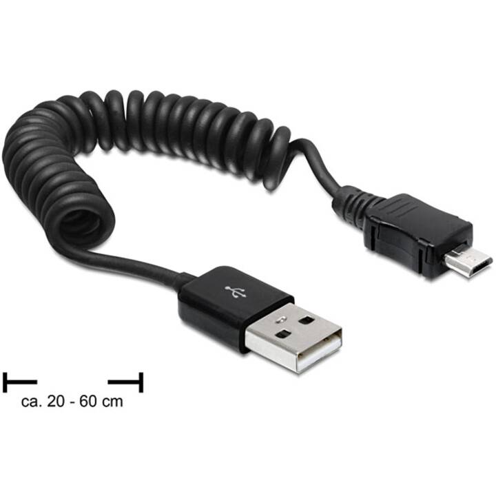 DELOCK Câble USB (Micro USB 2.0 de type B, USB 2.0 de type A, 0.6 m)