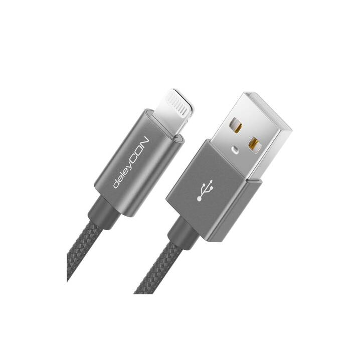 DELEYCON Kabel (USB A, Lightning, 2 m)