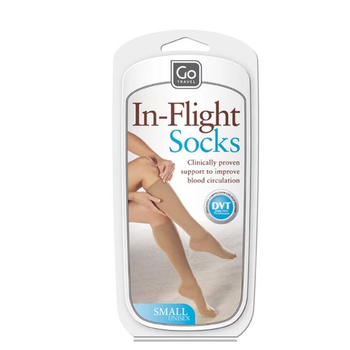 GO TRAVEL Flight Socks EURO 39-42 Kompressionsstrümpfe (Beige, Braun)