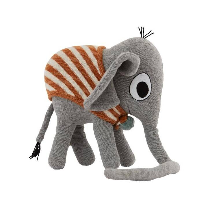 OYOY Elephant Henry (23 cm, Orange, Grau)