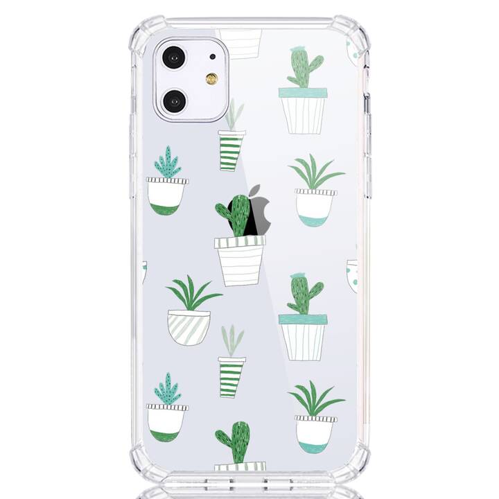 EG custodia posteriore morbida in TPU per iPhone 12 Pro Max 6.7" (2020) - trasparente - cactus