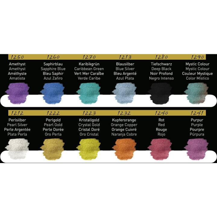 FINETEC Aquarellfarbe Rainbow Set (12 Stück, Mehrfarbig)
