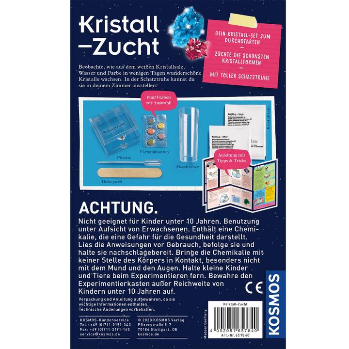 KOSMOS Kristall-Zucht Coffret d'expérimentation (Chimie)
