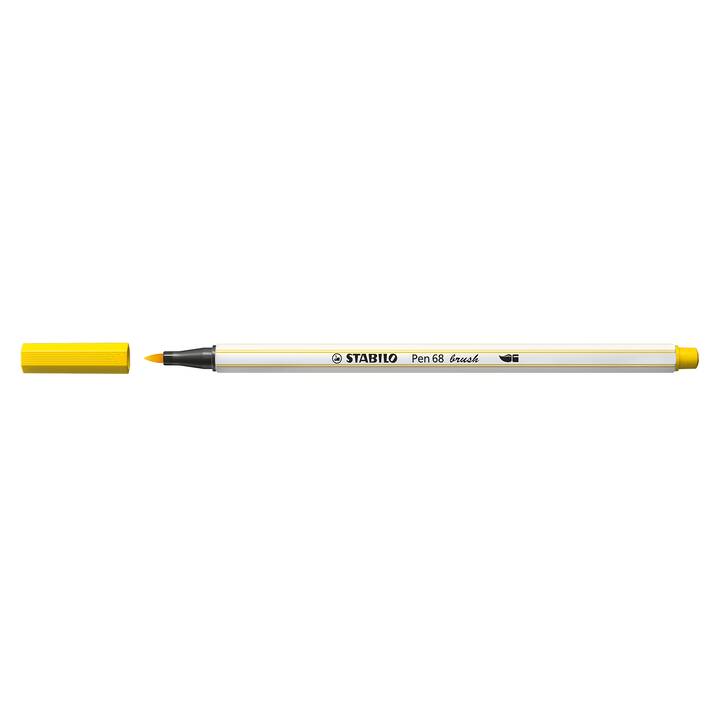 STABILO Pen 68 brush Crayon feutre (Jaune, 1 pièce)