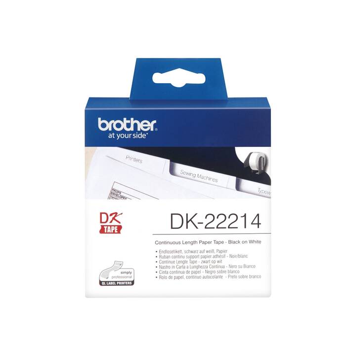 BROTHER DK-22214 Rouleau d'étiquettes (1 pièce, 12 mm x 30.48 m)