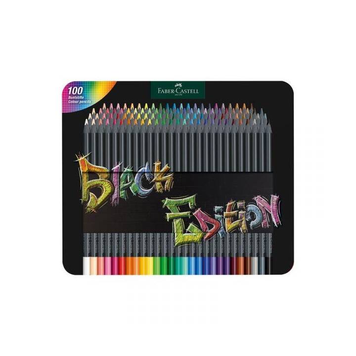 FABER-CASTELL Crayons de couleur Black Edition (Multicolore, 100 pièce)