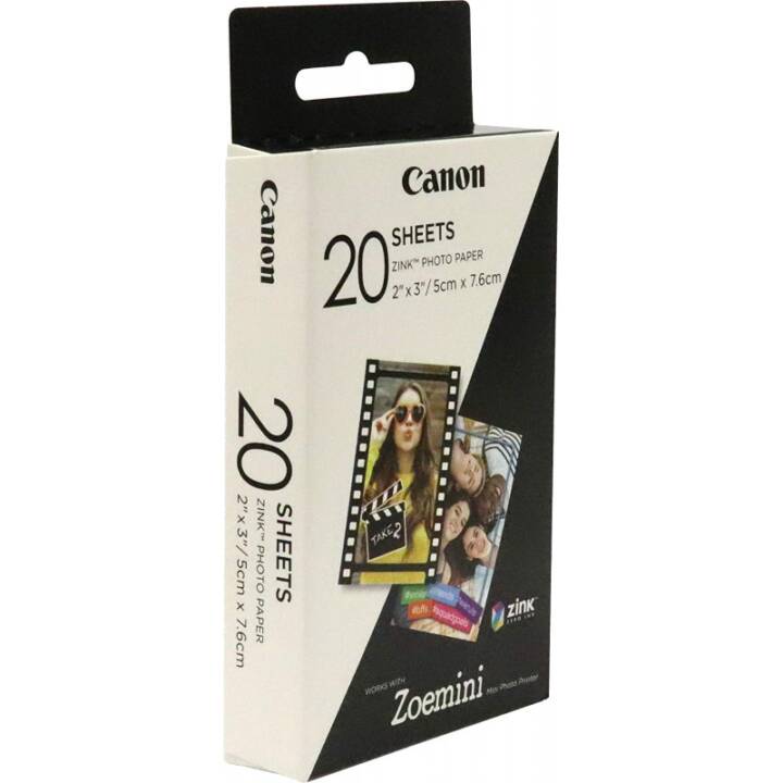 CANON Zink Fotopapier (20 Blatt, 5 x 7,5 cm, 0 g/m2)