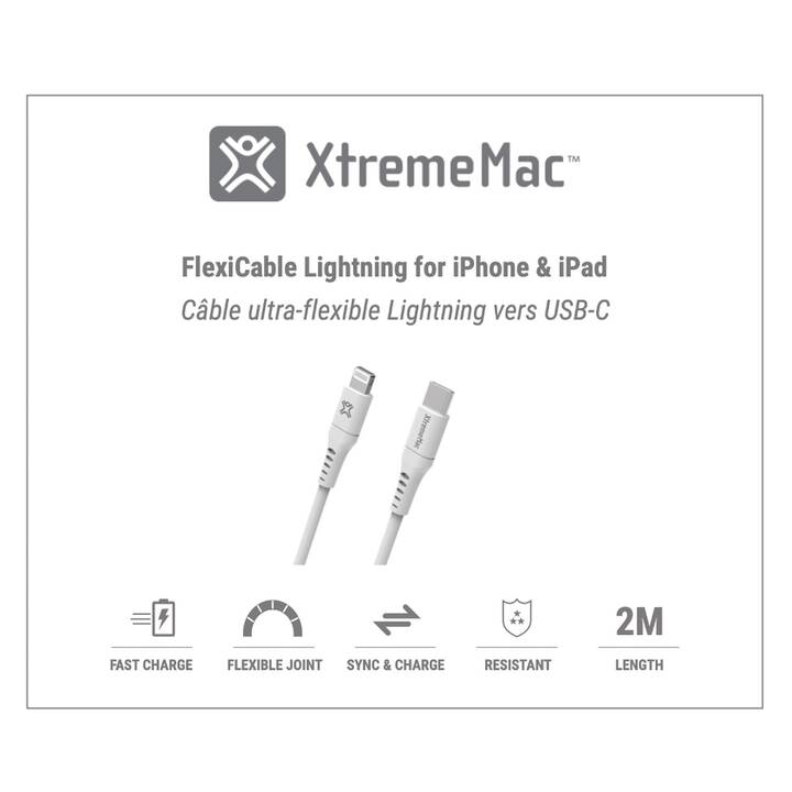 XTREMEMAC Câble (Lightning, USB de type C, 2 m)