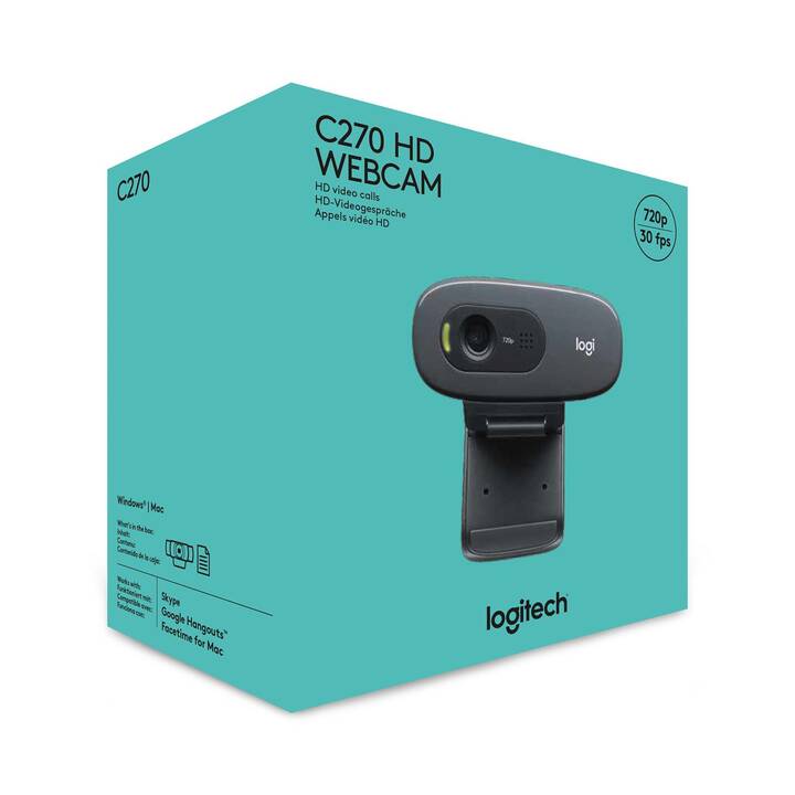 LOGITECH C270 Webcam (3 MP, Nero)