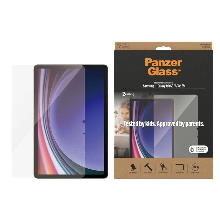 PANZERGLASS Ultra Wide Fit Bildschirmfolie (11", Galaxy Tab S9, Galaxy Tab S8, Galaxy Tab S9 FE, Transparent)