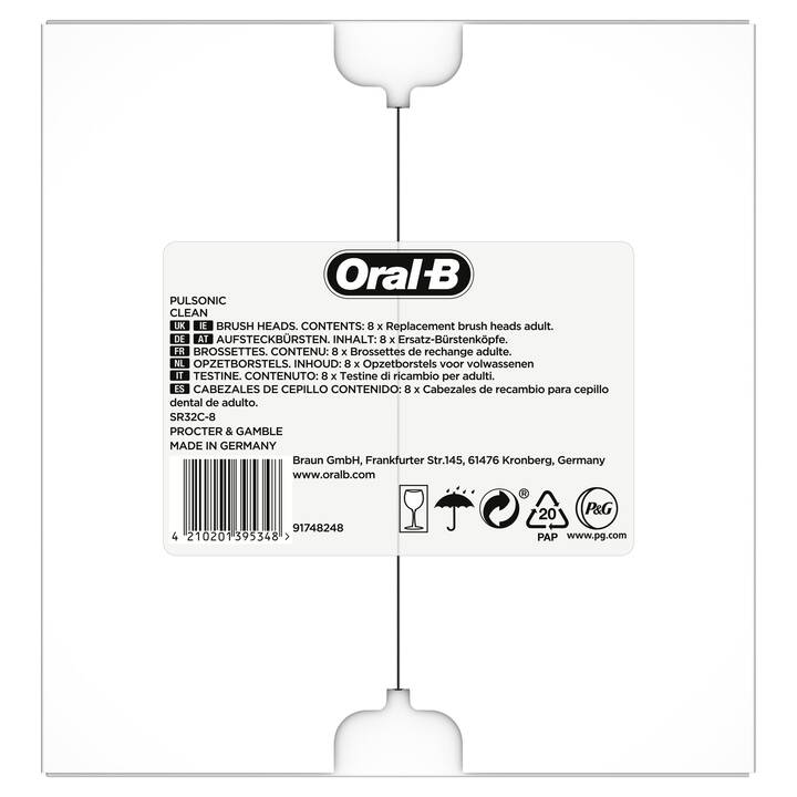 ORAL-B Tête de brossette Pulsonic Clean (8 pièce)