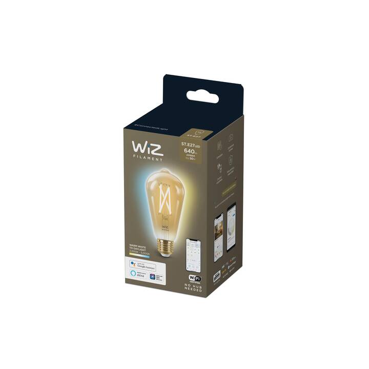 WIZ LED Birne Filament Bernstein ST64 (E27, WLAN, 6.7 W)