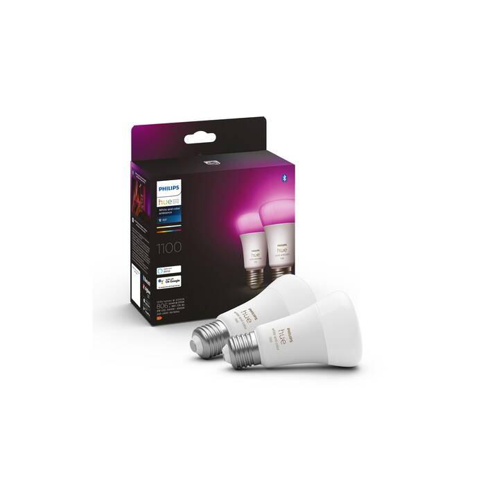 PHILIPS HUE Lampadina LED White & Color Ambiance (E27, Bluetooth, 9 W)