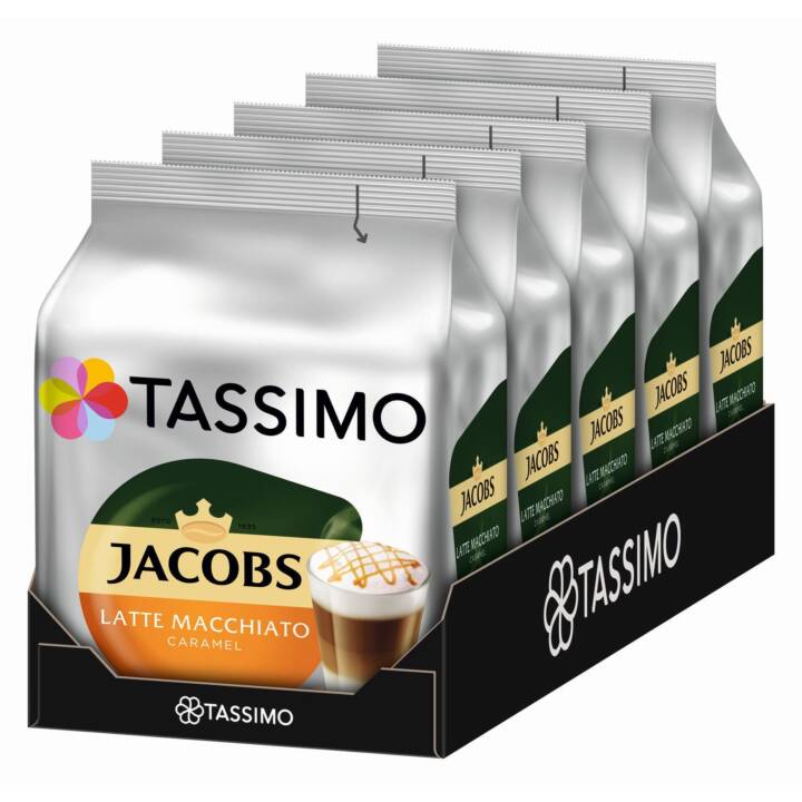 TASSIMO Capsules de Café Latte macchiato Caramel Jacobs (5x 16 Pièce)