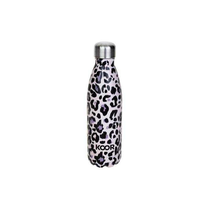 KOOR Thermo Trinkflasche White Leopard (500 ml, Schwarz, Rosé)