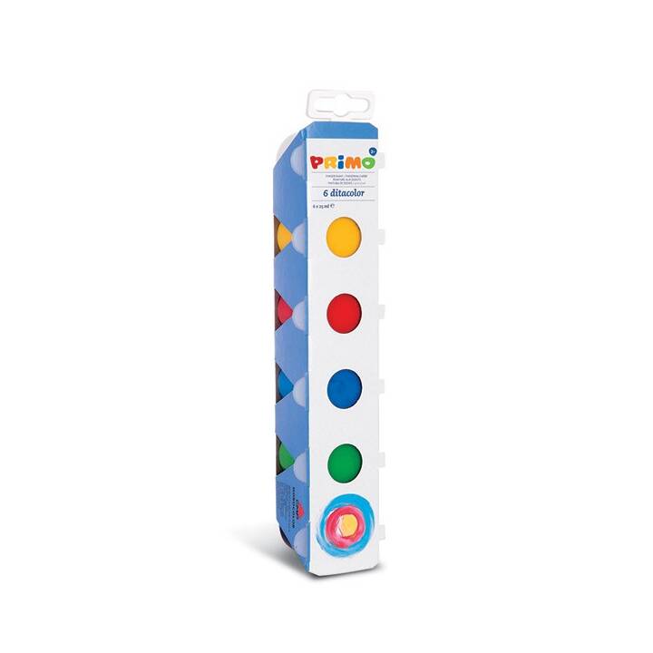 PRIMO Colore acrilica Set (6 x 150 ml, Giallo, Nero, Verde, Rosso, Blu, Bianco, Multicolore)