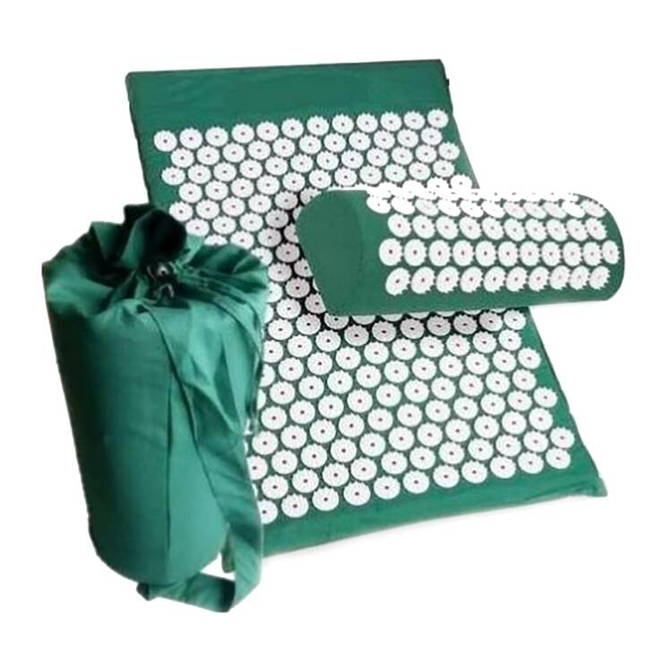 EG Tapis d'acupression avec oreiller 68x42x2,5cm - vert (sac inclus)