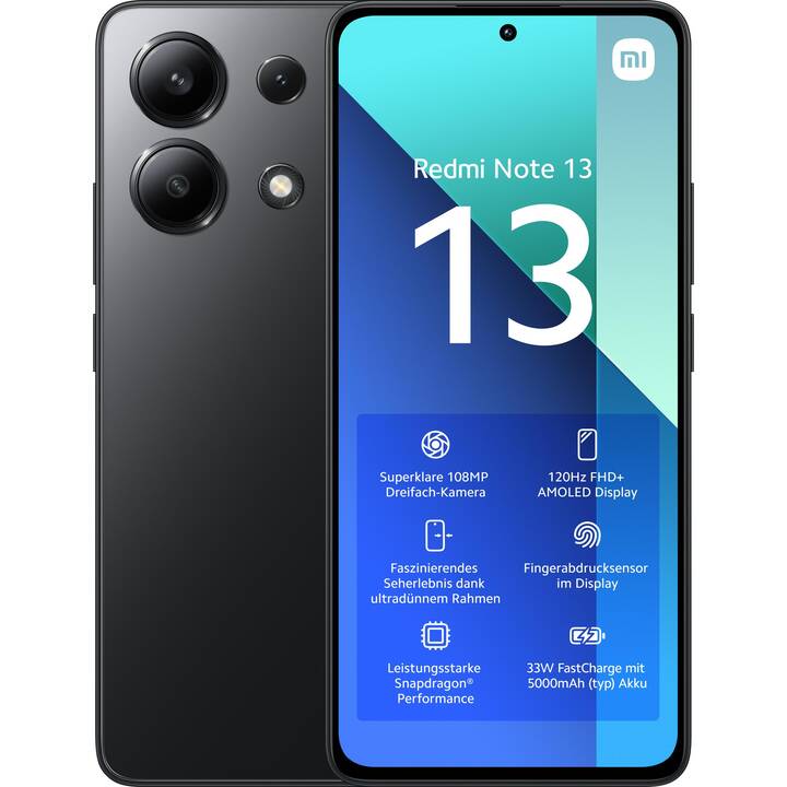 XIAOMI Redmi Note 13 (256 GB, Midnight black, 6.67", 108 MP)