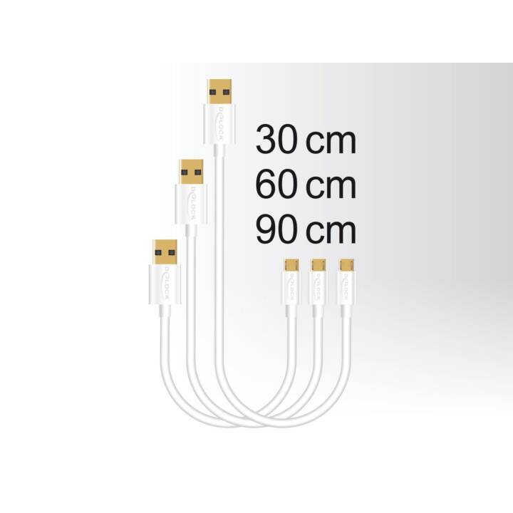 DELOCK USB-Kabel (USB 2.0 Typ-A, MicroUSB 2.0 Typ-B, 0.9 m)
