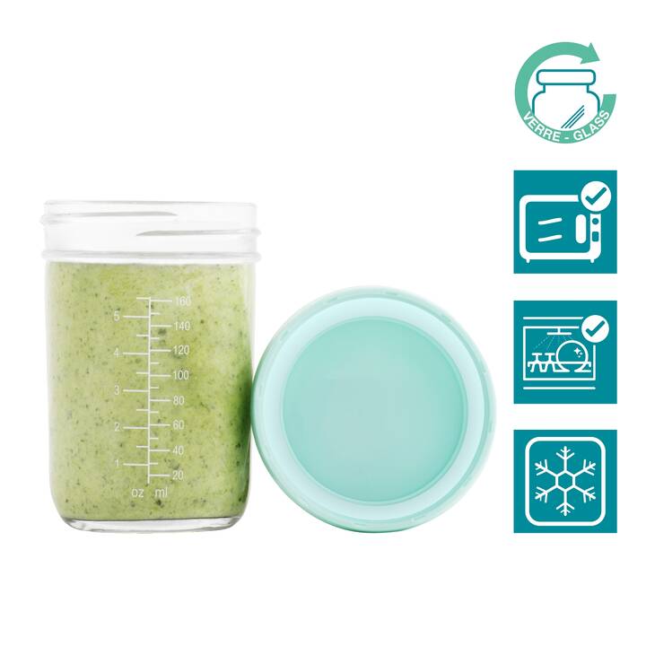 BABYMOOV Nahrungsbehälter Babybols aus Glas (8 Stück) + Rezeptbuch