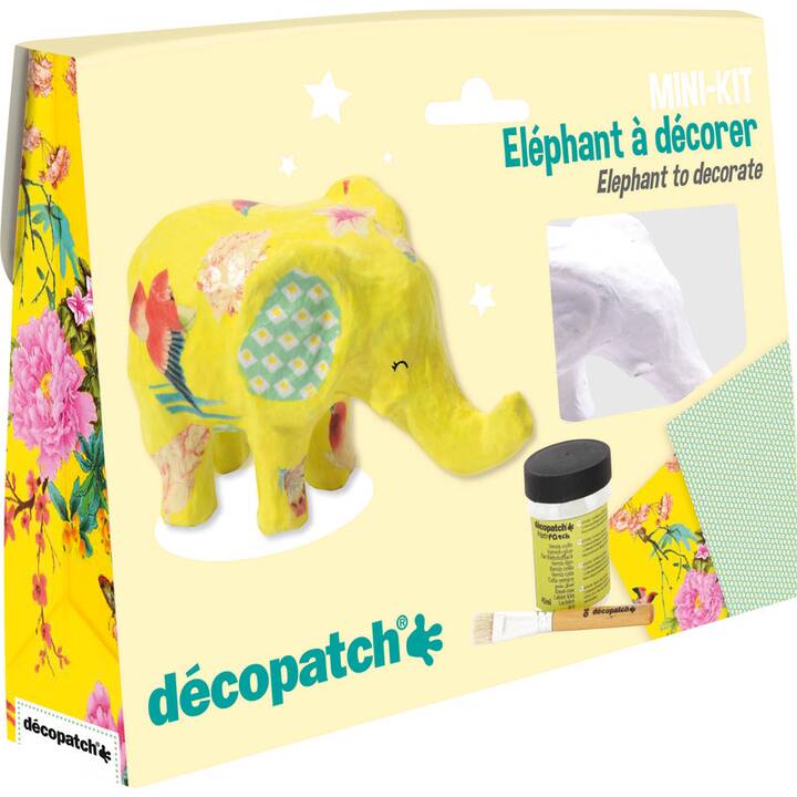 DÉCOPATCH Elephant Dekofigur (Dekorieren, Malen, Kleben)