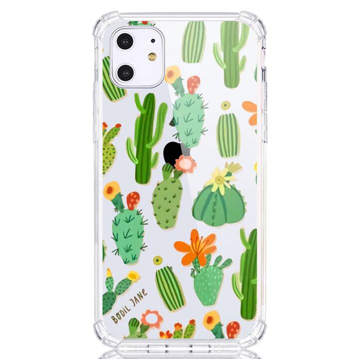 EG cover posteriore morbida in TPU per iPhone 13 Pro Max 6.7" (2021) - trasparente - cactus