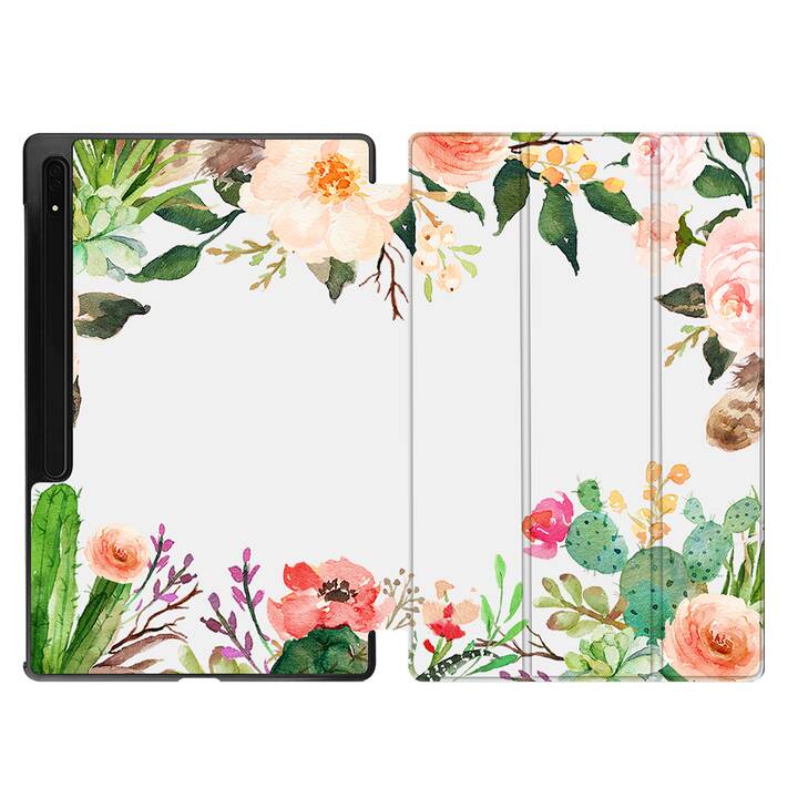 EG coque pour Samsung Galaxy Tab S8 Ultra 14.6" (2022) - Vert - Fleurs