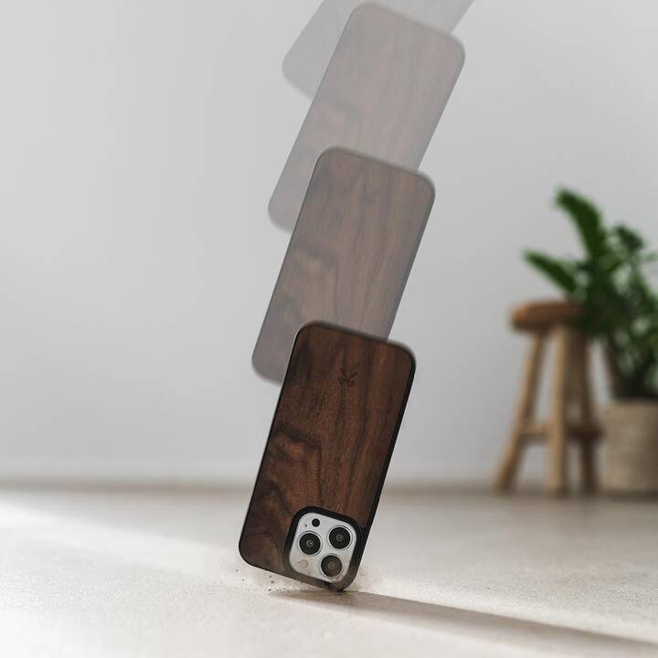 WOODCESSORIES Backcover MagSafe  (iPhone 14 Plus, Lavorato, Marrone)