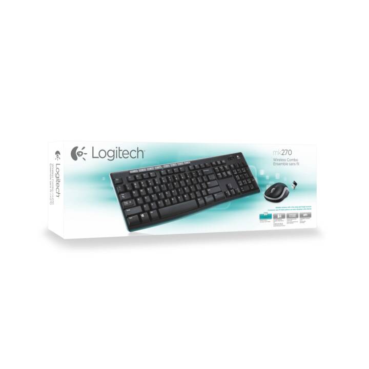 LOGITECH MK270 (frequenza radio, USB, Norvegia, Senza fili)