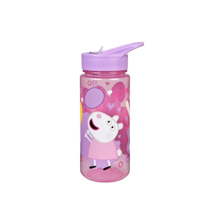 SCOOLI Bottiglia per bambini Peppa Pig (0.5 l, Viola, Giallo, Rosso, Pink, Bianco, Rosa)