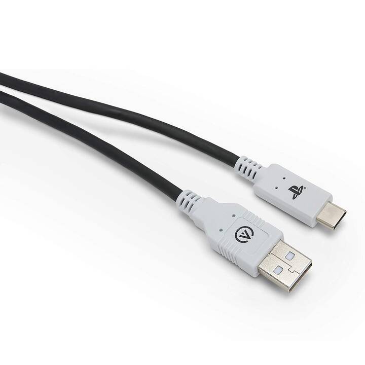 POWER A USB-C Câble (PlayStation 5, Noir, Blanc)