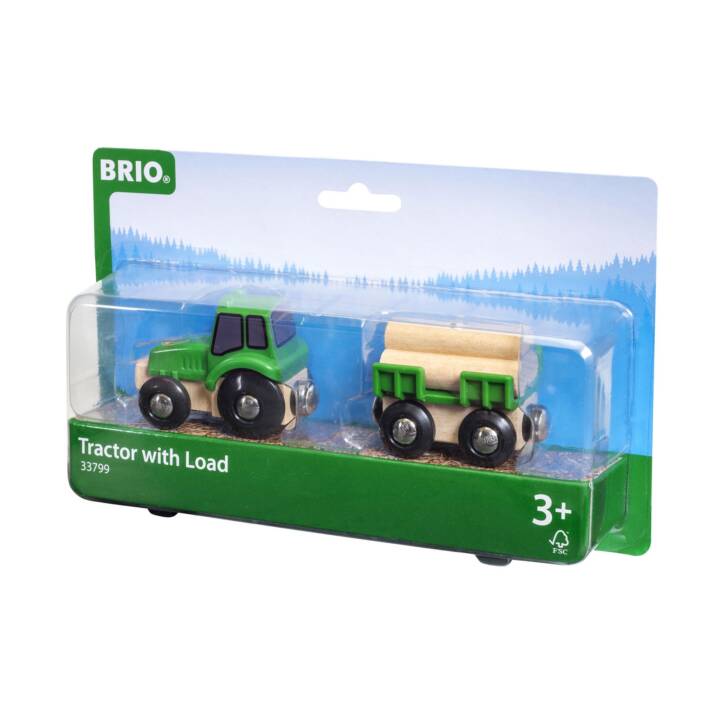 BRIO Eisenbahn Traktor mit Holz-Anhänger