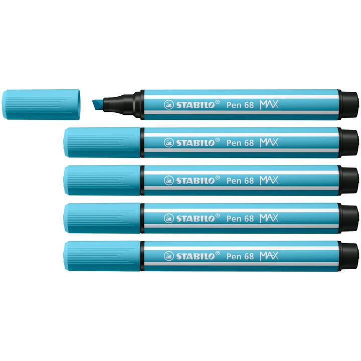 STABILO Pen 68 Max Filzstift (Azur blau, 1 Stück)