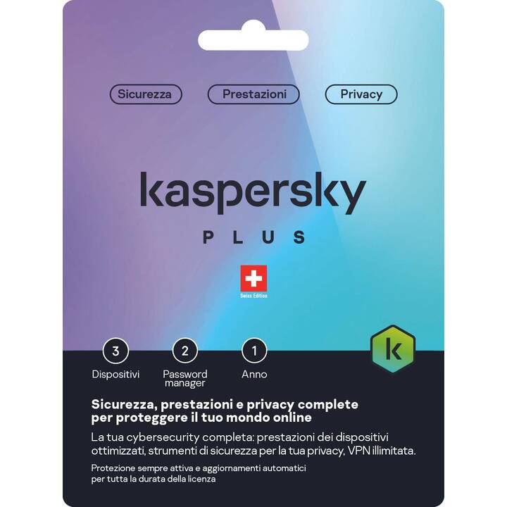 KASPERSKY LAB Plus (Abbonamento, 3x, 12 Mesi, Italiano)
