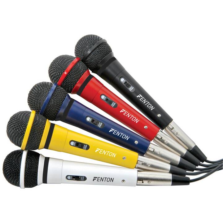 FENTON DM120 Set di microfoni (Giallo, Rosso, Bianco, Blu, Nero)